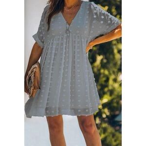 Sheilay | Textured Sage Green Flowy Fashion Dress